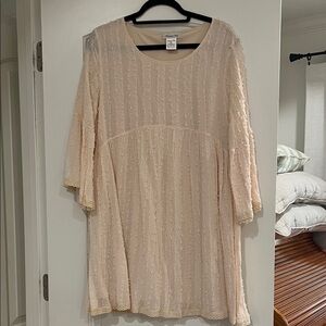 Cream textured dress